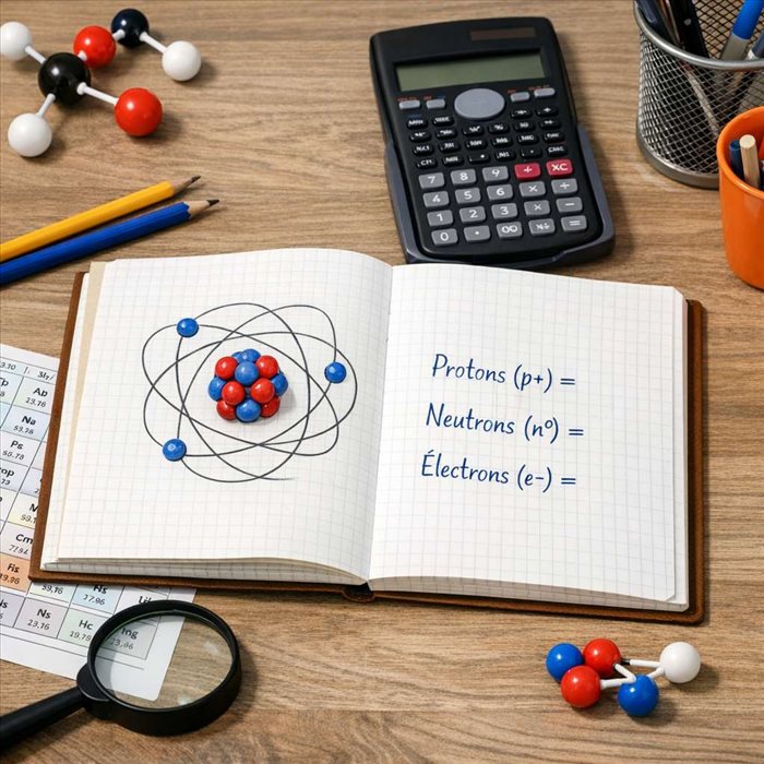Calculer le nombre de protons, neutrons et électrons facilement